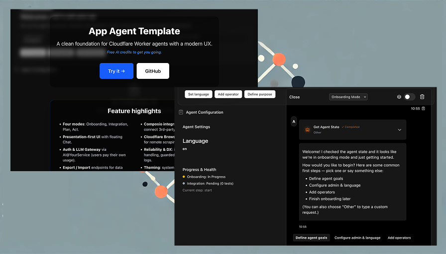 AI App Template Screenshot - showing the four-mode architecture interface